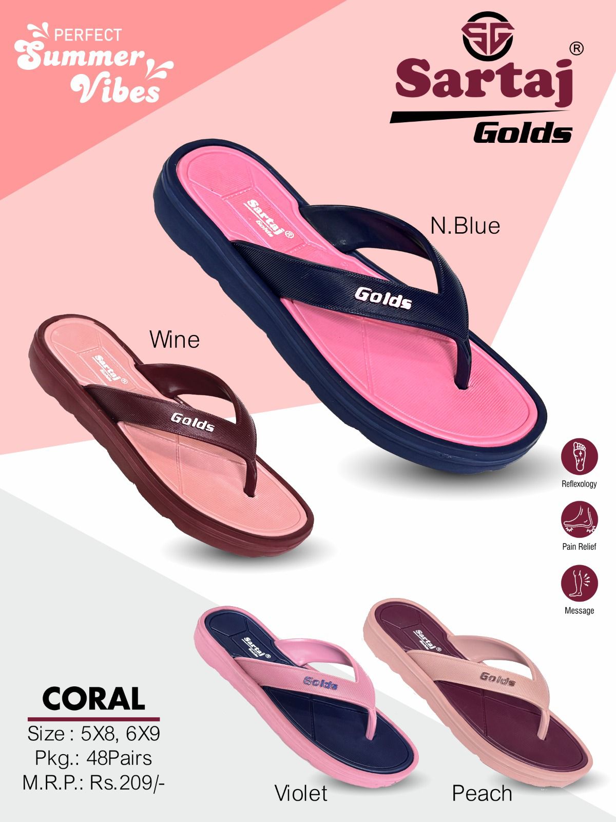 CORAL N.BLUE, PEACH, VIOLET , WINE
